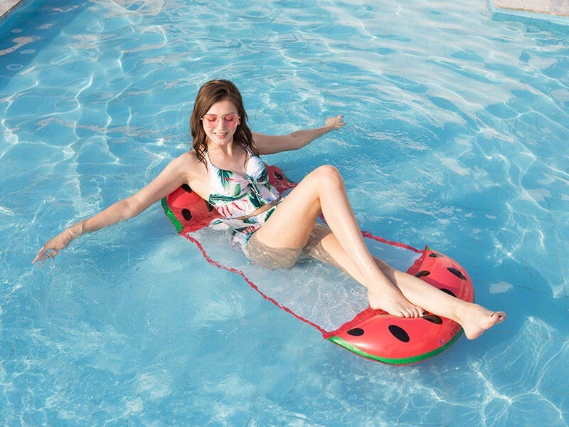 Floating Water Hammock Float Lounger Inflatable Floating Bed Beach Swimming Pool Lounge Float Bed Chair