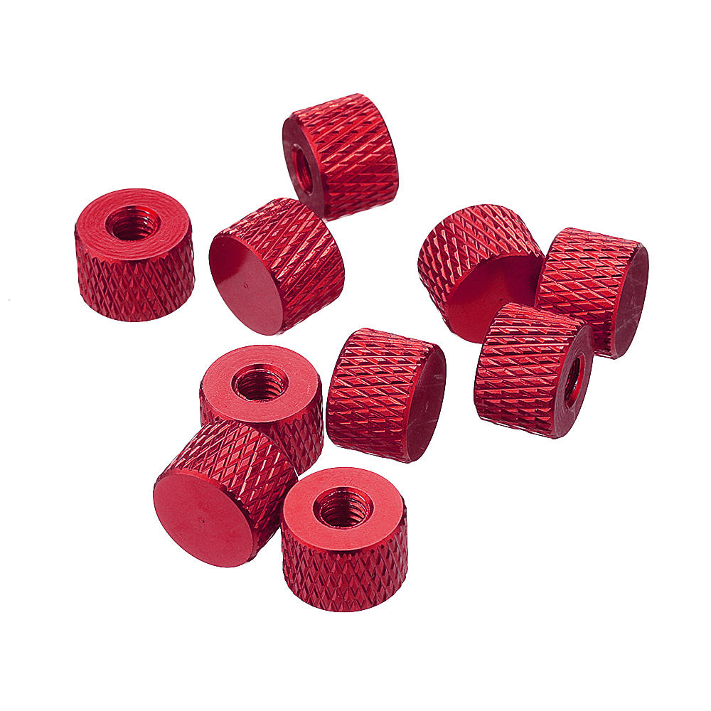 M4AN5 10Pcs M4 Blind Hole Thread Aluminum Alloy Knurled Thumb Nut Hand-Tight Screw Nut Multi-Color