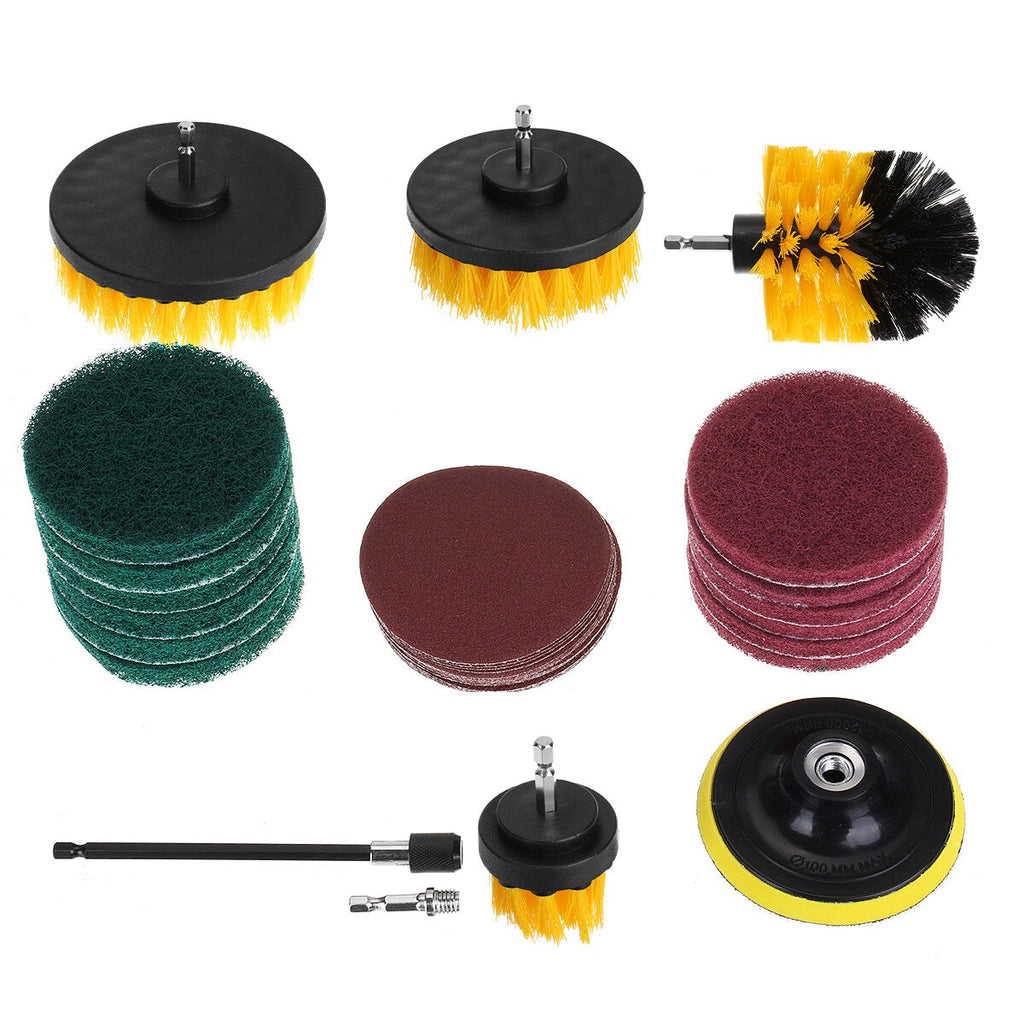 4Pcs 2/3.5/4/5 Inch Electric Drill Brush Yellow/Blue Cleaning Brush Tool For Bathtub Carpet