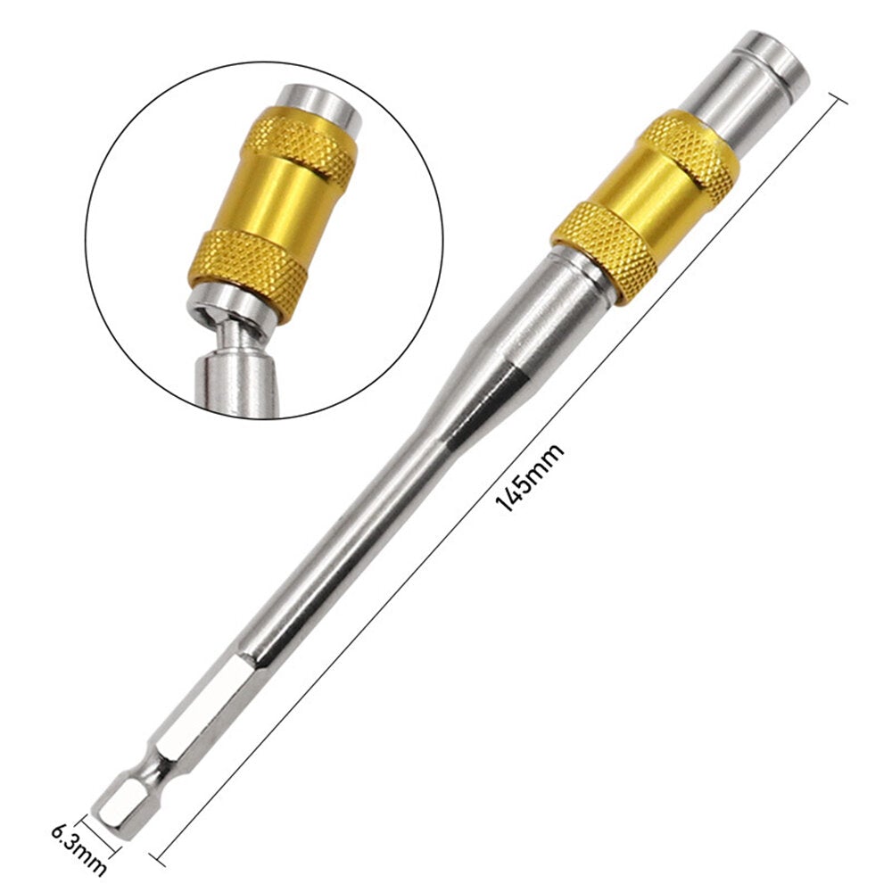 145mm Hex Magnetic Ring Screwdriver Bits Drill Hand Tools 1/4 " Extension Rod Quick Change Holder Drive Guide Screw Drill Tip