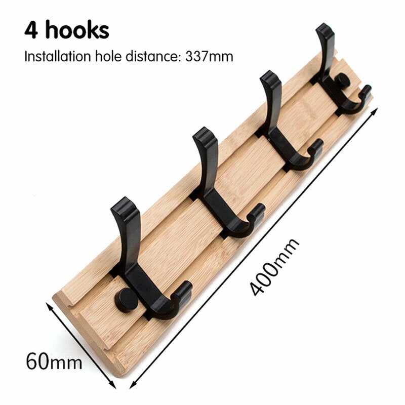 3/4/5 Hooks Wall Coat Rack Storage Hook Hat Clothes Hanger Home Bedroom Organizer