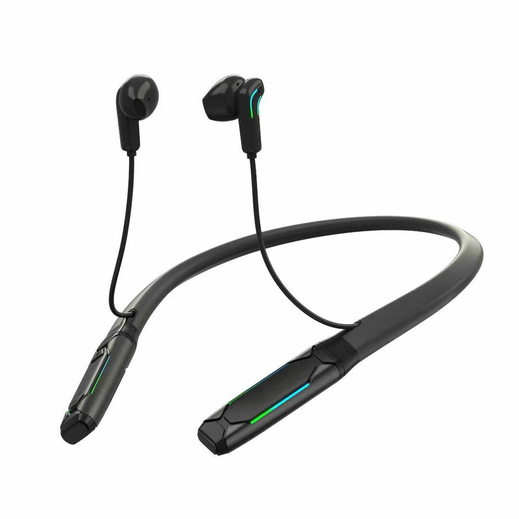 Bluetooth V5.1 Wireless Earphone Neckband 60MS Low Latency Headphone Sport Headset Noise Cancelling Micophone with RGB Color Light