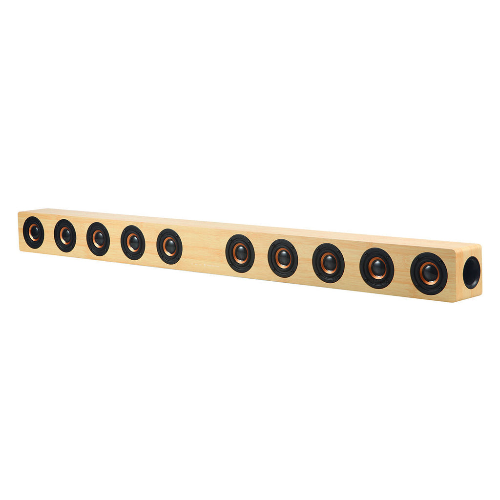 Wooden TV SoundBar 40W Bluetooth 5.0 U Disk TF Card Playing Speker 360Stereo Surround Subwoofer with 10 Playing Units