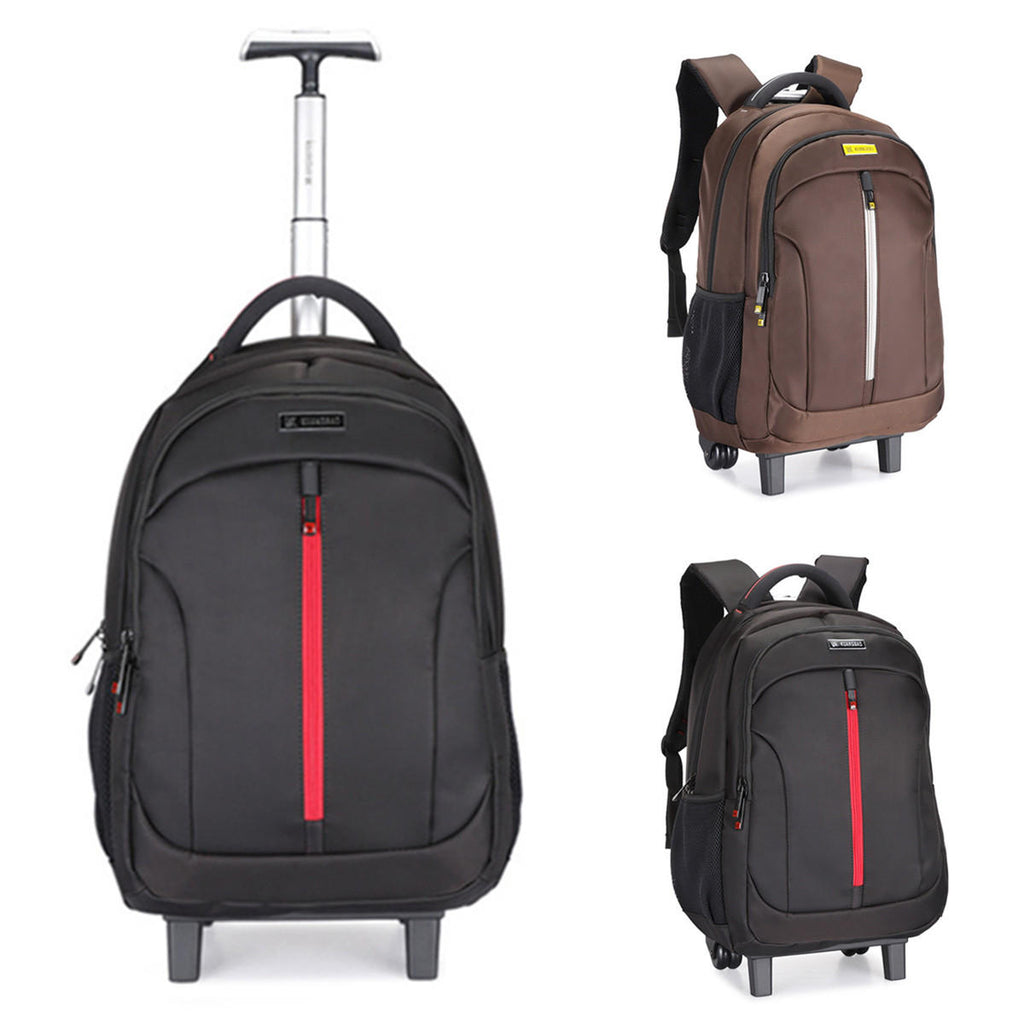 19Inch Waterproof Wheeled Trolley Backpack Laptop Suitcase Luggage Rucksack Traveling Stroage Bags