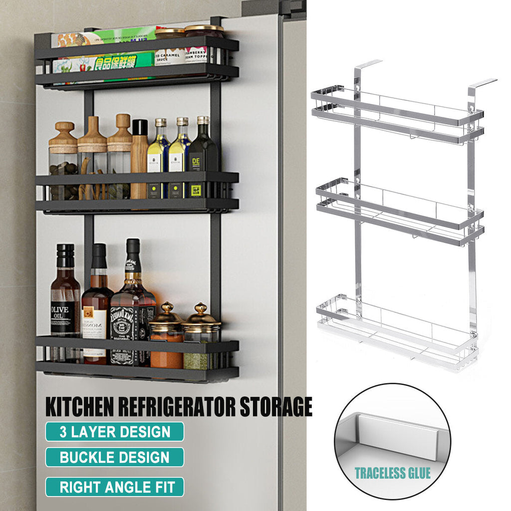 Kitchen Refrigerator Storage Rack Refrigerator Side Hanger Rack Holder Shelf Guardrail