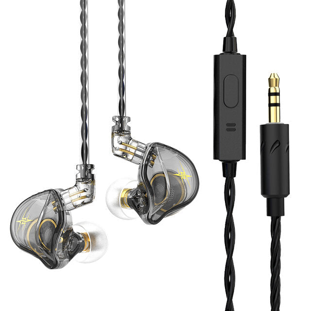 In-Ear Earphones 1D Hi-Fi Bass Earbuds Deep Bass Stereo Monitor Headphones Sport Noise Cancelling Headset With Mic