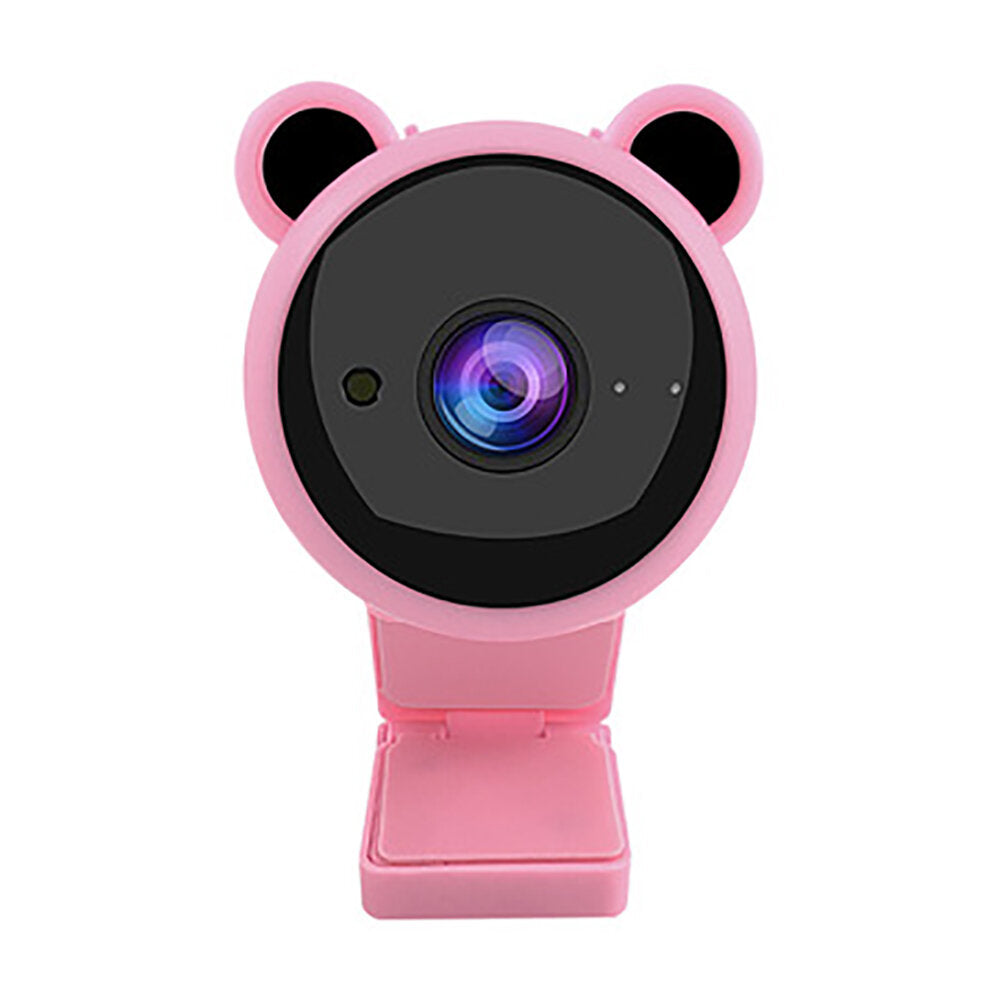 1080P HD Cute Panda Webcam 30FPS Built-in Microphone Plug and Play Web Camera for PC Laptop Video Conference