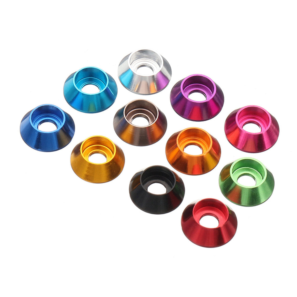 10Pcs M5 Cup Head Hex Screw Gasket Washer Nuts Aluminum Alloy Multicolor