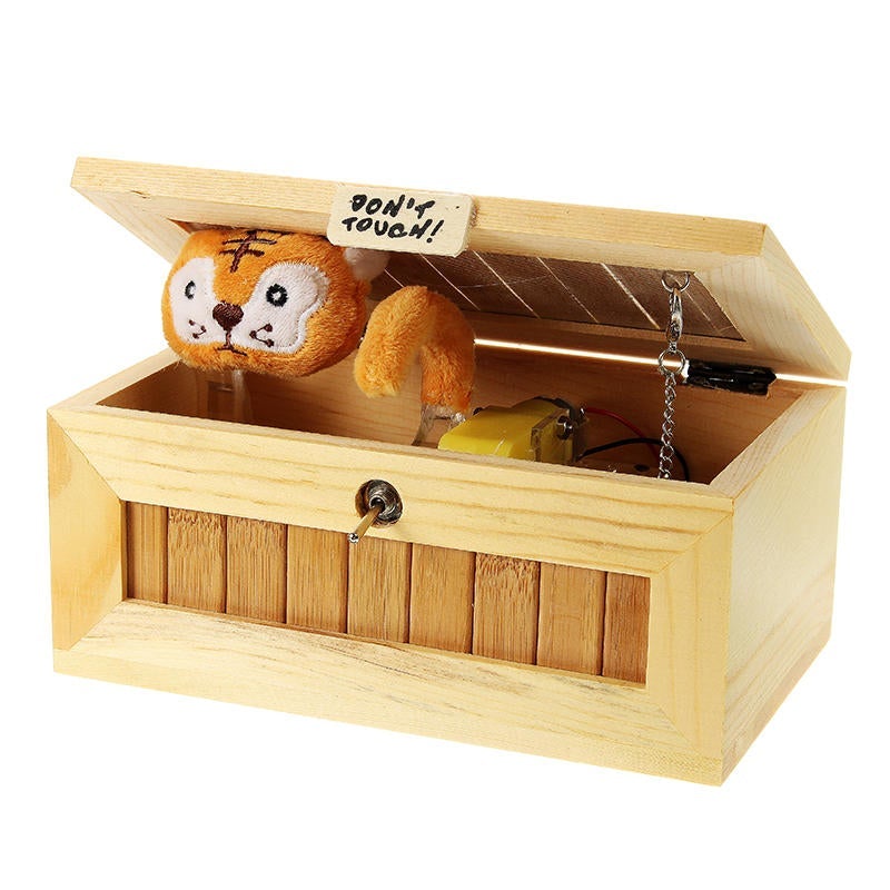 Pre-assembled Useless Box Cute Tiger Gimmicky Fun Geek Gadget Toy Gift Home Office Desk Decor