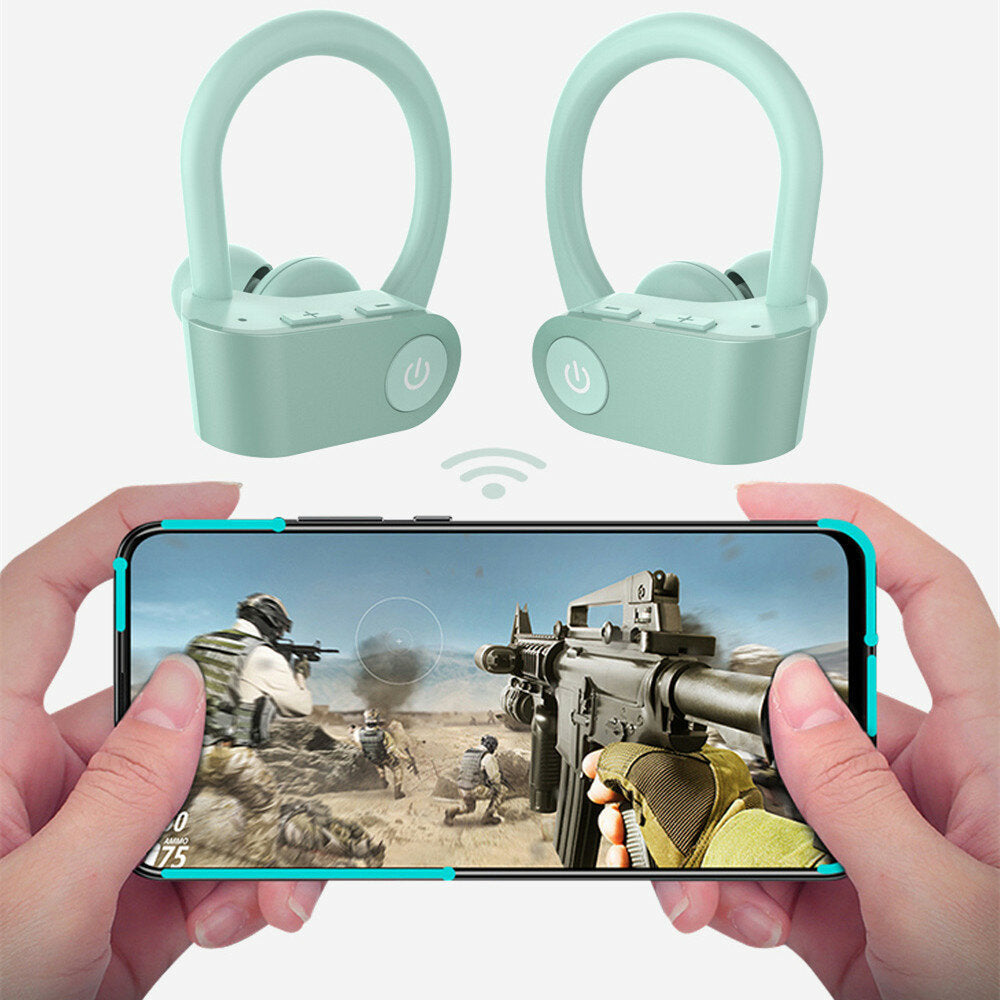 TWS Hanging Ear-Hook Wireless Bluetooth Headset High-Definition Noise Reduction Stereo Sound Effect Binaural Headphone With Mic