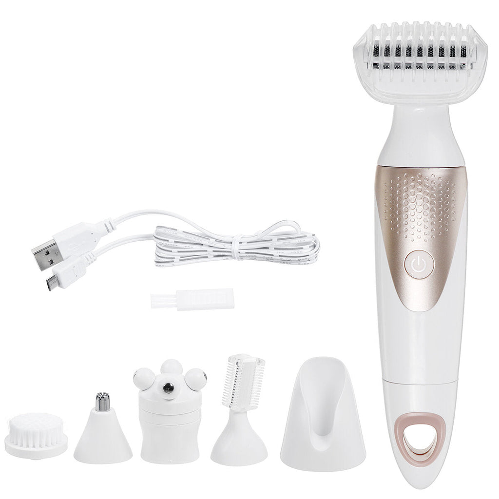 5 in 1 Pro Electric Facial Nose Eyebrow Hair Remover Women Painless Epilator Shaver