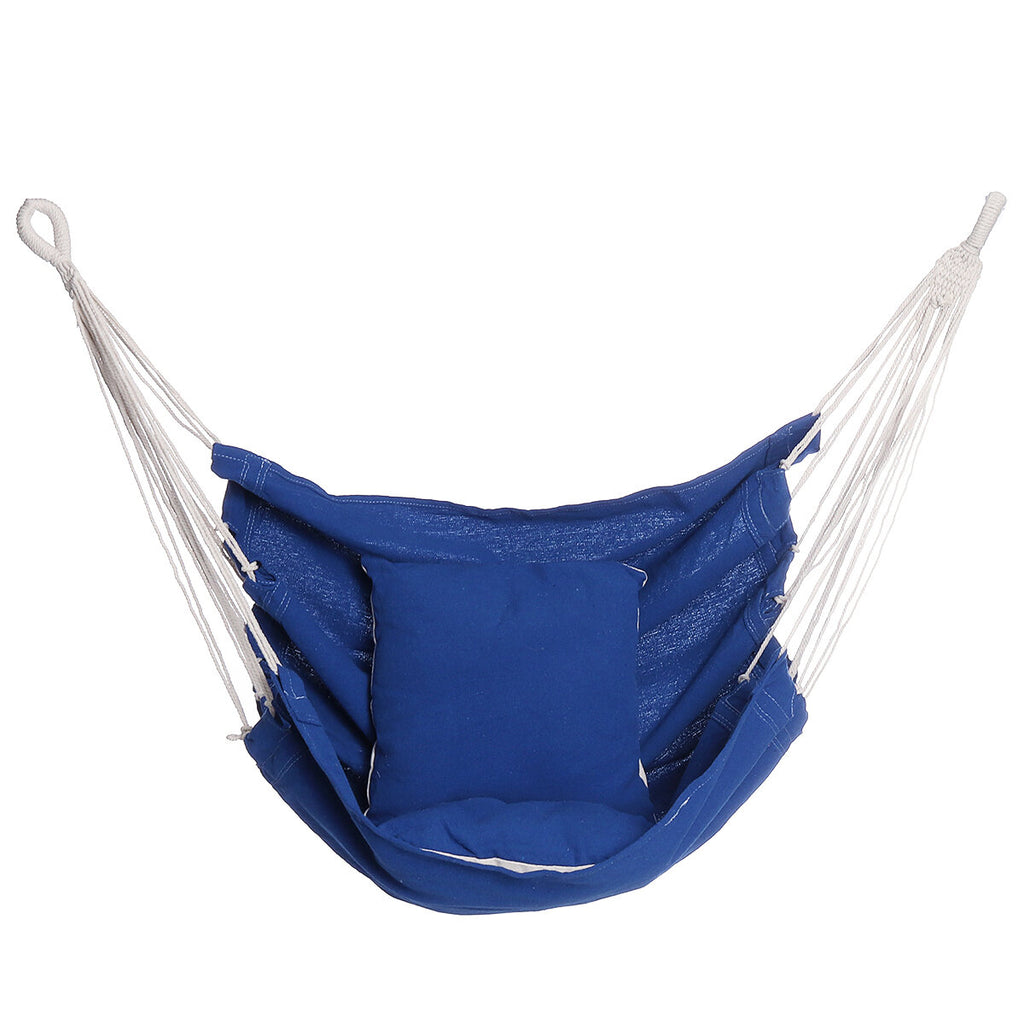 Camping Hammock Chair Swing Seat Indoor Outdoor Folding Hanging Chair with Ropes Pillow