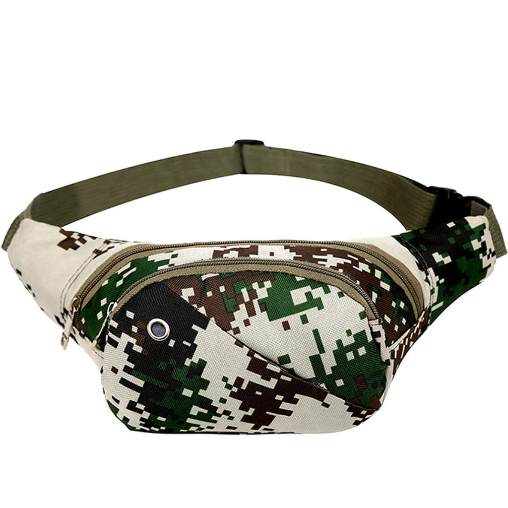 Mens Tactical Waist Bag Military Canvas Waist Bag Travel Hiking Storage Bag Camping Belt Bag