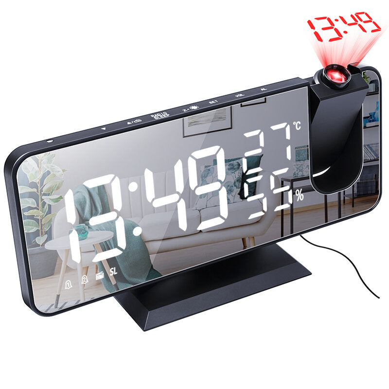 Digital Alarm Clock Electronic LED Projector Desktop Digital Projection Alarm Clock Smart Home Bedroom Bedside Clock