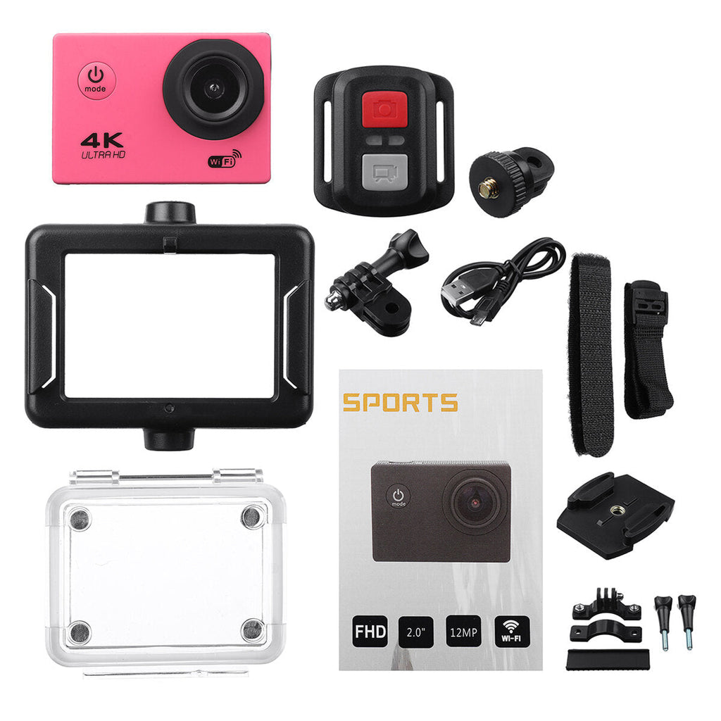 Action Camera 4K at30fps Ultra HD 16MP WiFi Camcorder Wireless Cam IPX8 Waterproof Underwater Remote