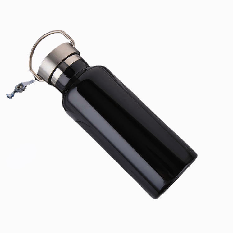 500ml 600ml 800ml Water Bottle 304 Stainless Steel Wide Mouth Vacuum Cup With Outdoor Carabiner