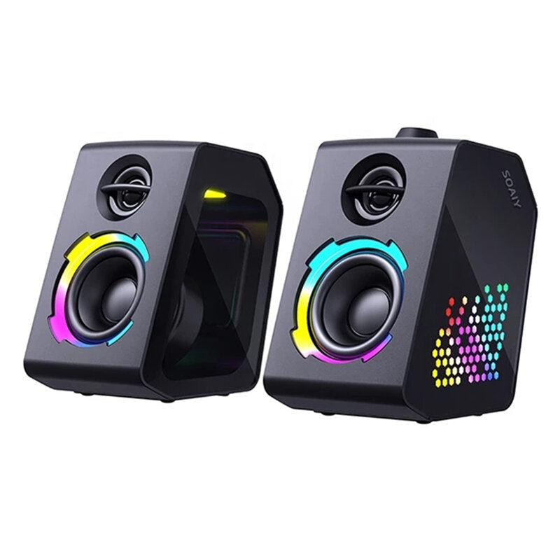 Bluetooth Speaker RGB Lighting Game Desktop Dual Speaker Surround Bass Stereo Support USB TF Card AUX Subwoofer