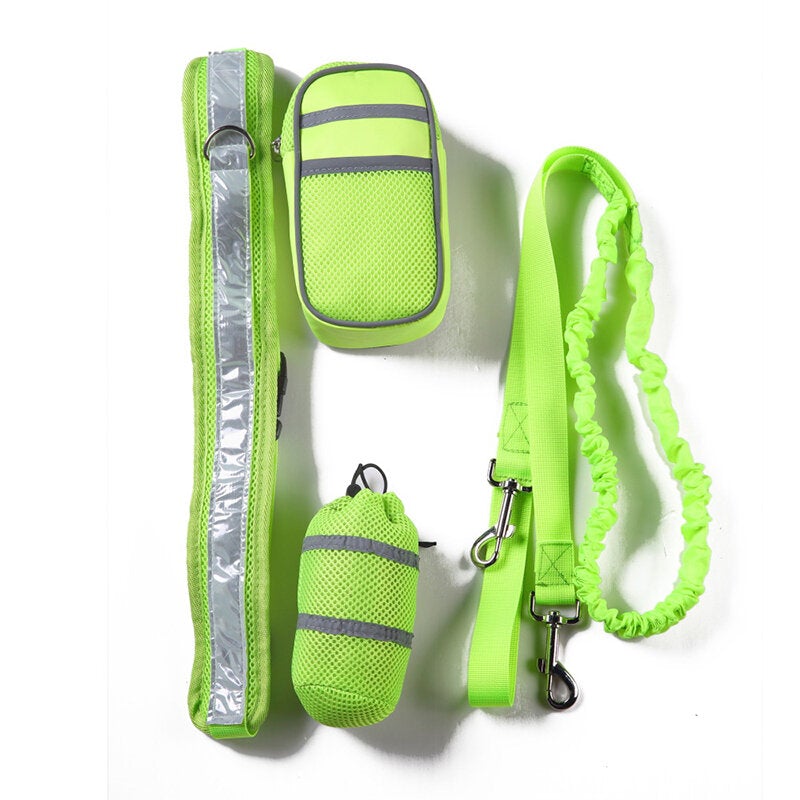 Dog Running Pet Sports Set Reflective Dog Traction Rope Set Running Traction Training Bag Outdoor Multi-function Hyena