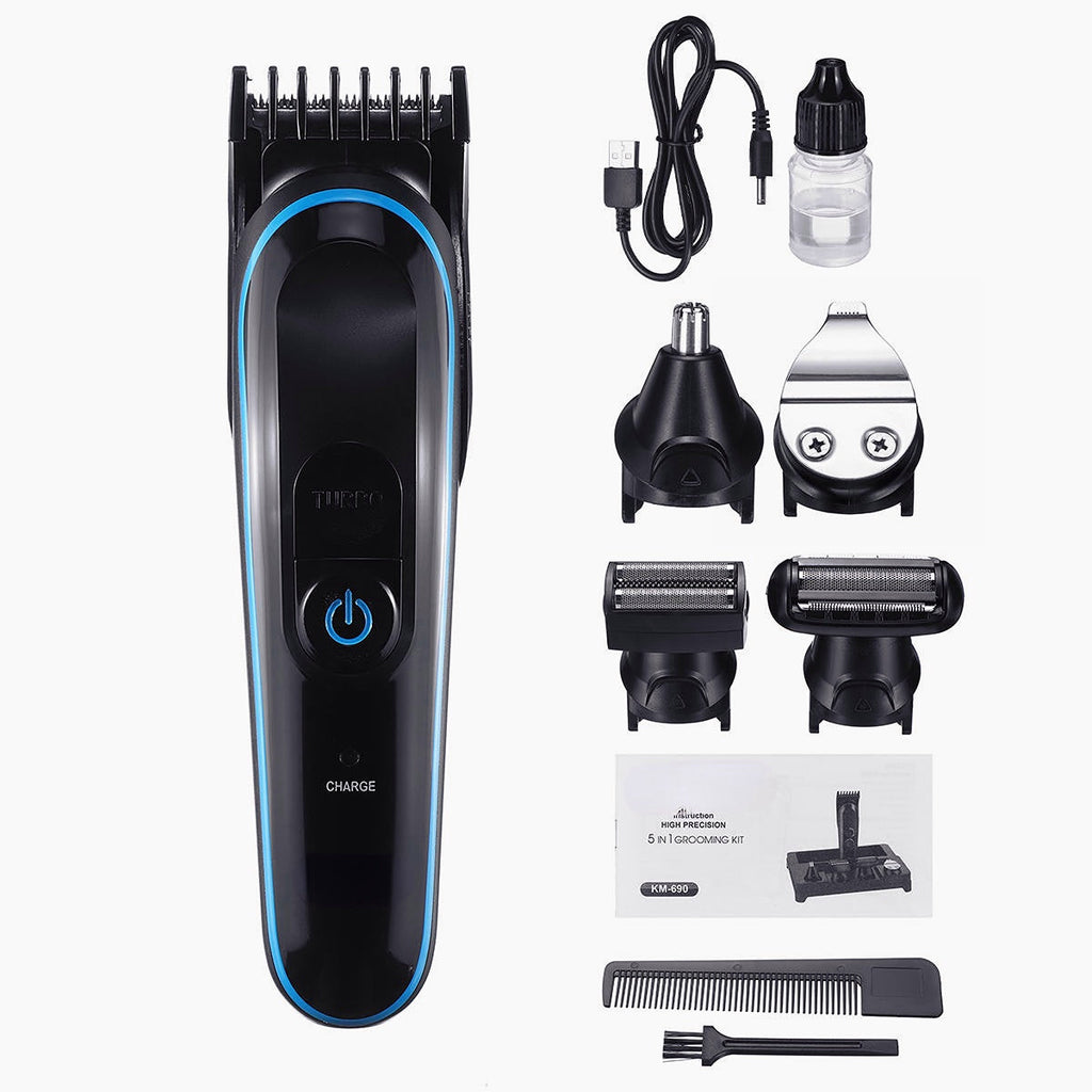 5 In 1 Professional Full Set Multi-function Hair Clipper Razor Bald Nose Hair Lettering Razor