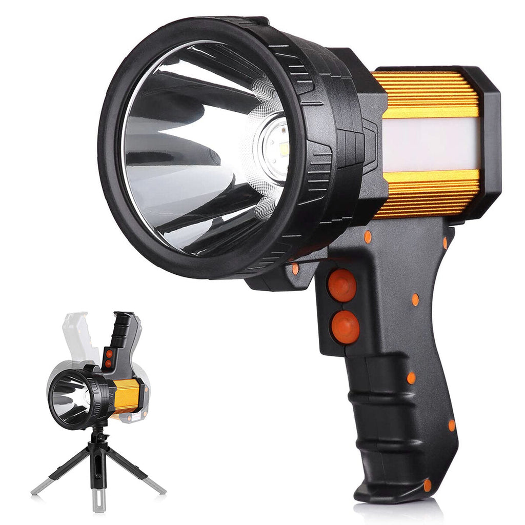 Super Bright Tactical Flashlight USB Rechargeable Flashlight Super Bright Handheld Irradiation Light With Tripod For Camping Hunting