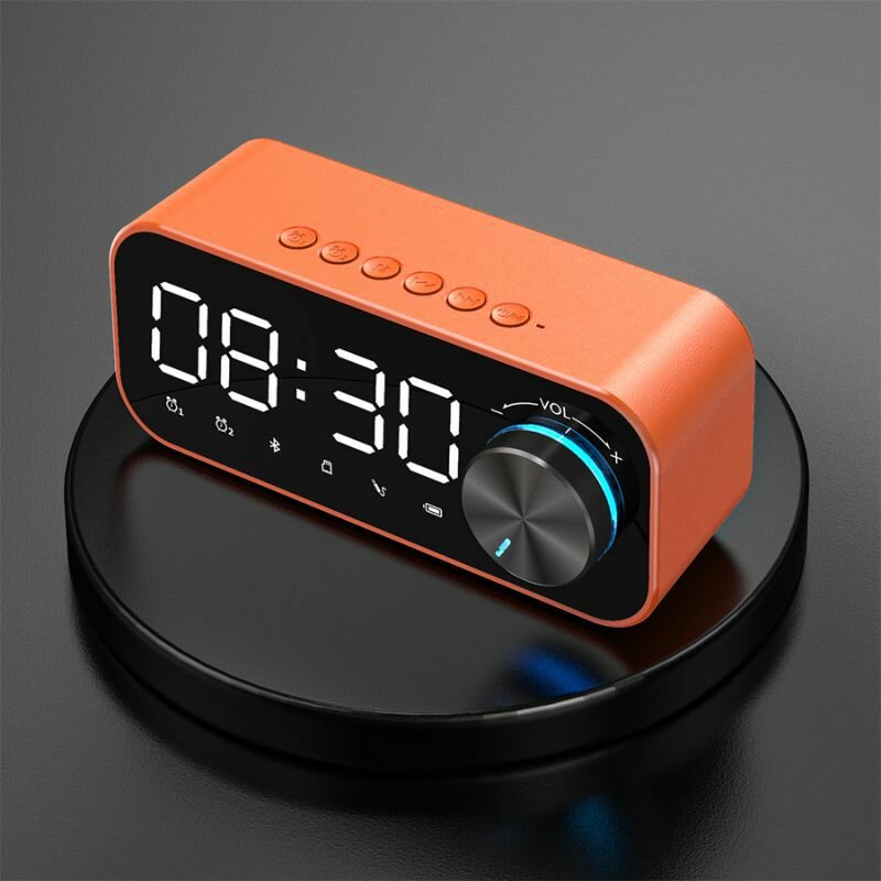 Bluetooth Subwoofer Music Player Speaker Alarm Clock With FM Radio Broadcast And Dual Alarm Clock Settings