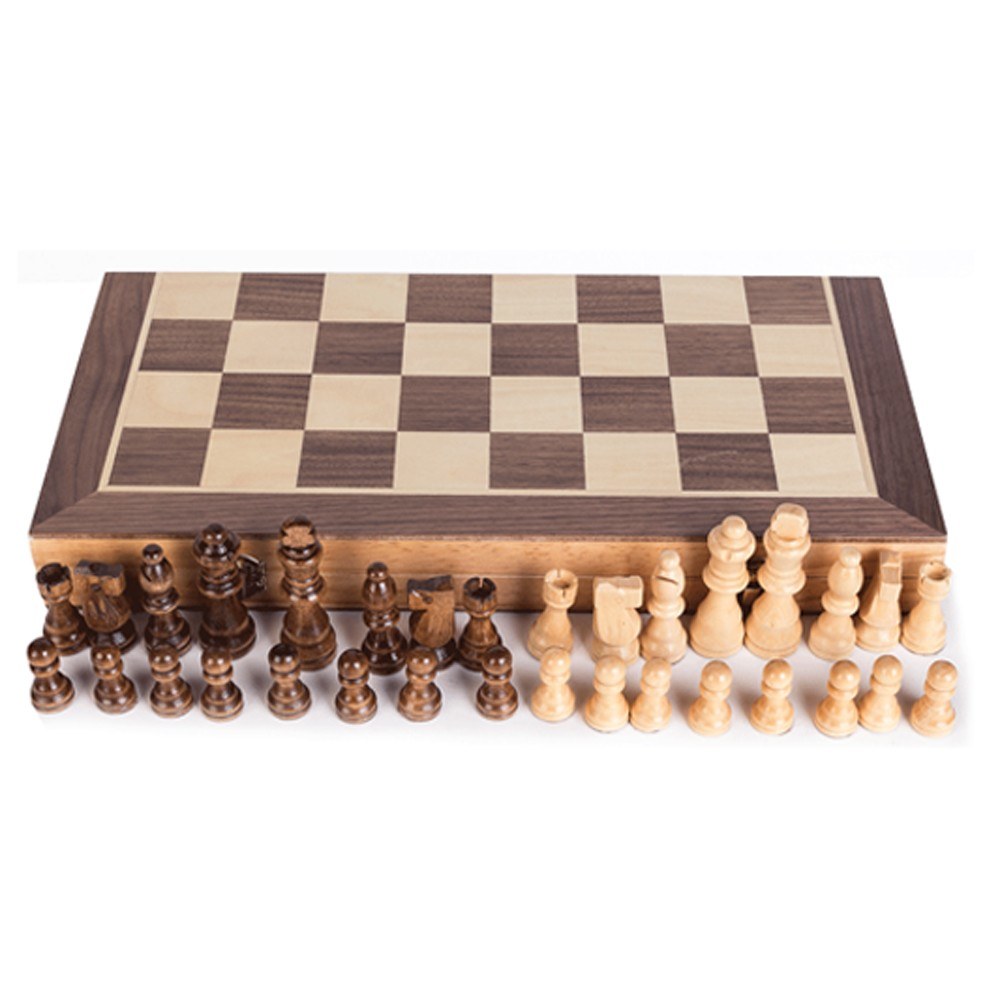 Portable Wooden Magnetics Chessboard Folding Board Chess Game International Set For Party Family Activities