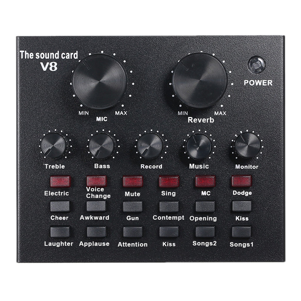 Live Sound Card Microphone Set 12 Effects Audio Recording Streaming Equipments