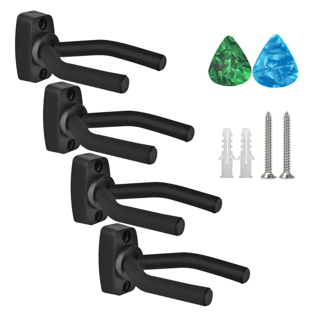 4Pcs Guitar Hangers Wall Mount Holder Ukulele Bass Support Display