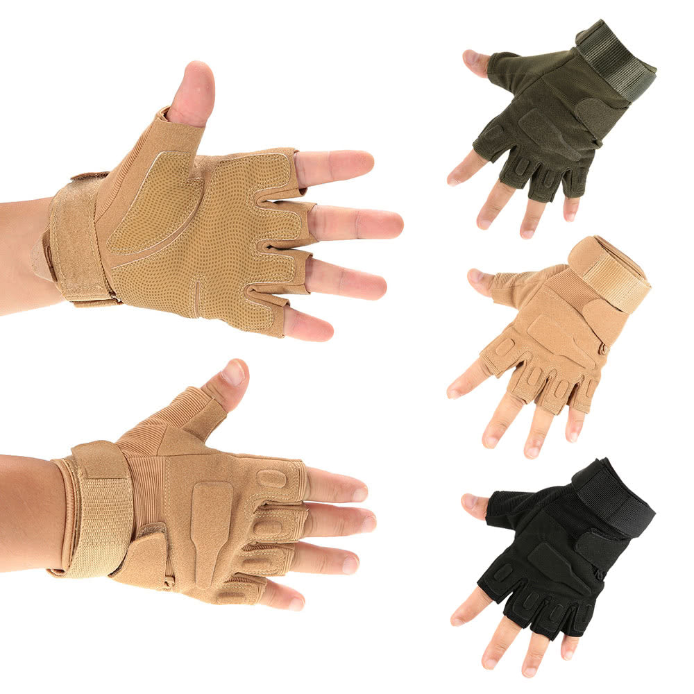 Hard Knuckle Tactical Gloves Half Finger Sport Shooting Hunting Riding Motorcycle