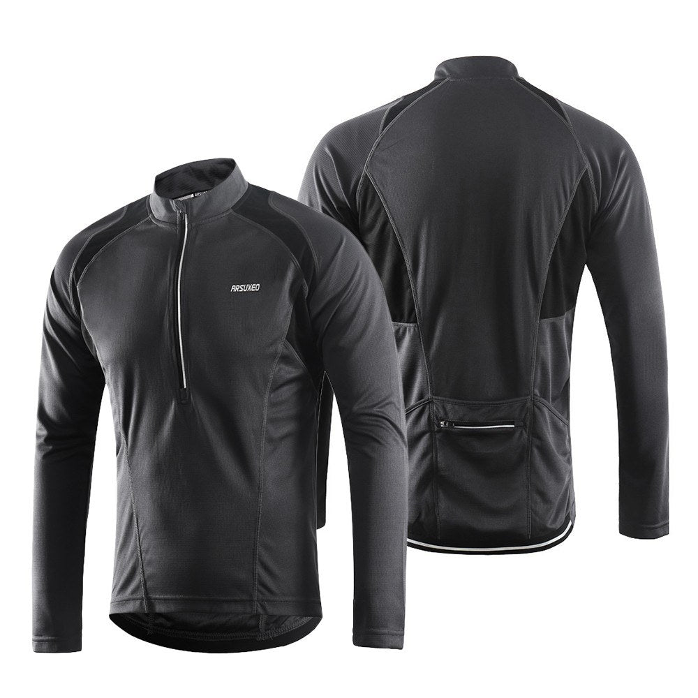 Men's Long Sleeve Cycling Jersey Lightweight Breathable Quick Dry