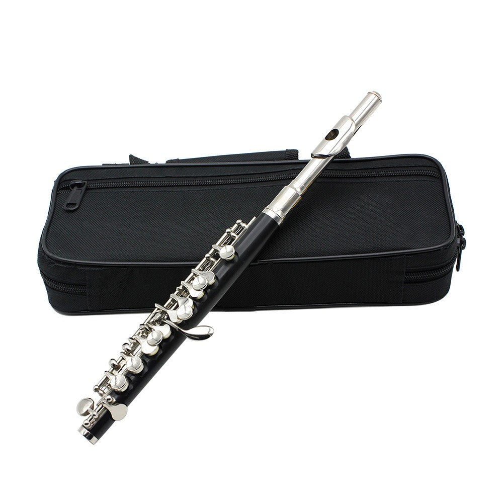 Half-size Flute Cupronickel Silver Plated C Key Tone with Cork Grease Polish Cloth Cleaning Stick Padded Box Case Screwdriver