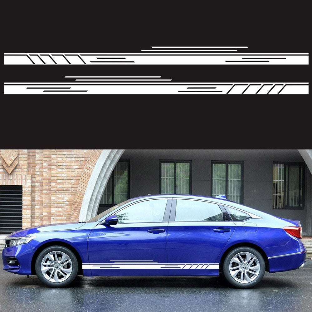 Car Sticker Side Door Stripes Racing Decal Auto Body Decor 1Pair