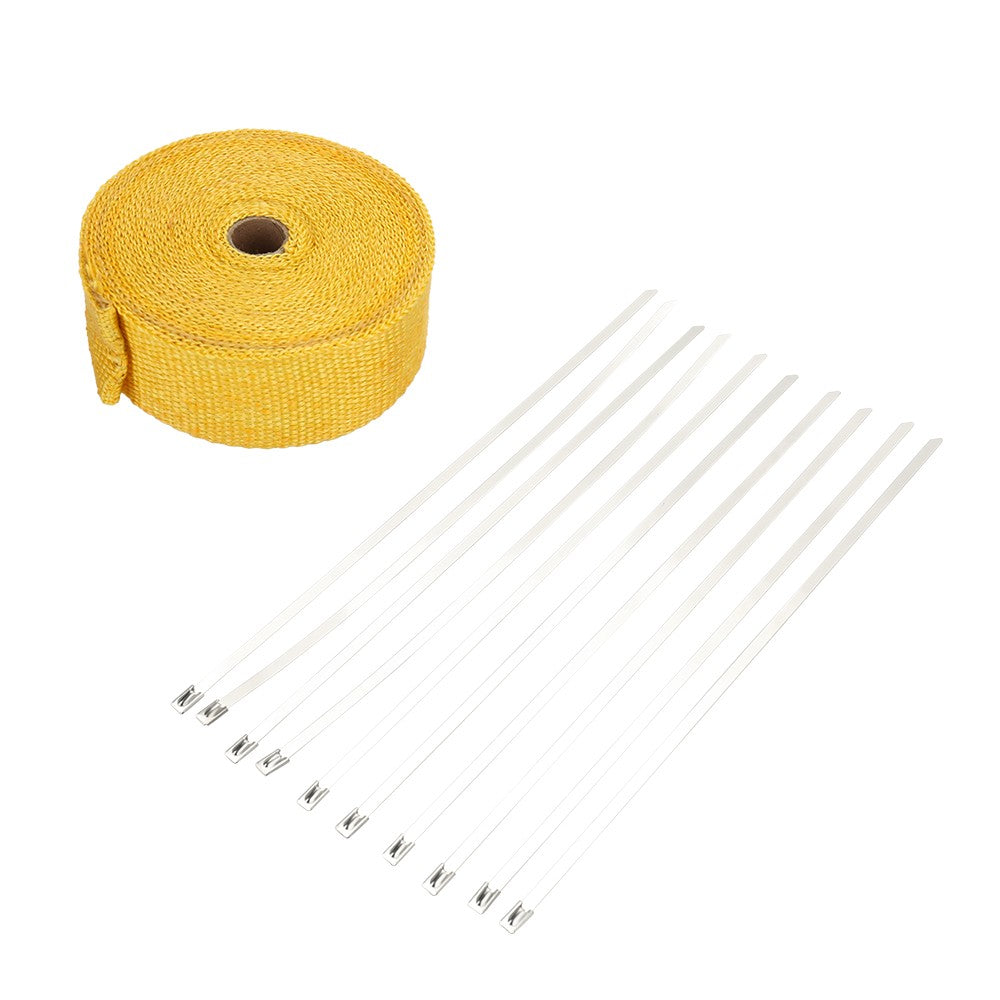 10m Fiberglass Wrap Exhaust Heat Roll Durable Wear-Resistant Shield Tape Insulating Pipe